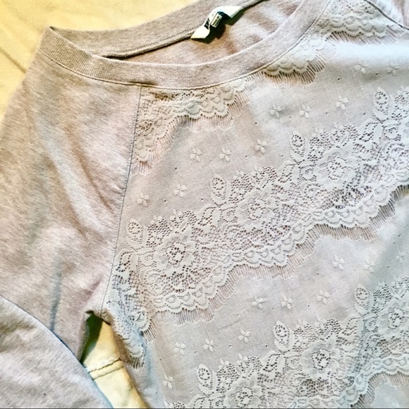 Kut from the Kloth Tops - Taupe Lace Sweatshirt